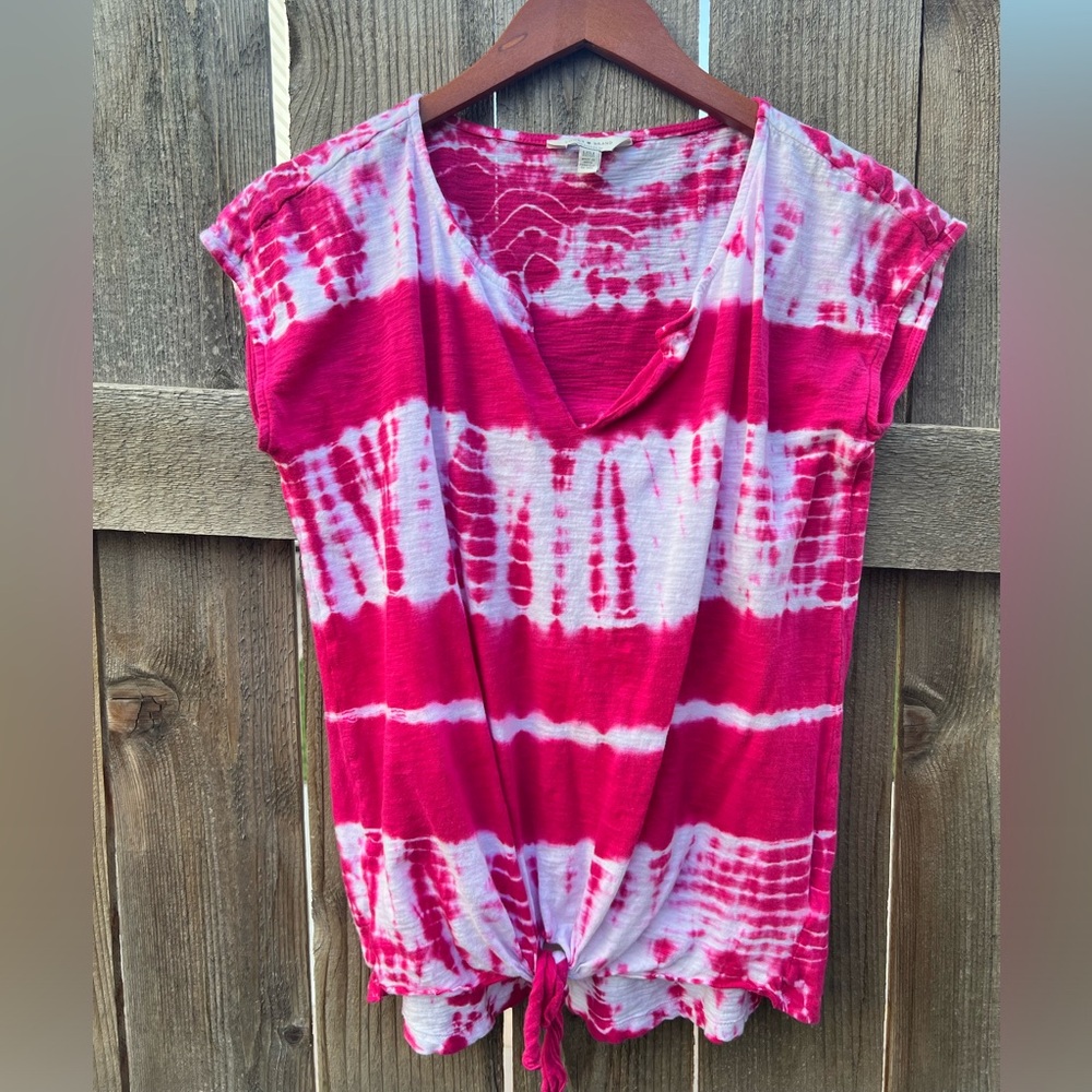 Lucky Brand Top Size M Pink & White Tie Dye